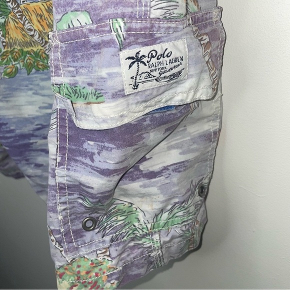 Polo Ralph Lauren Mens Swim Trunks Board Shorts Palm Tree Beach Hawaiian Surfer - Picture 5 of 12